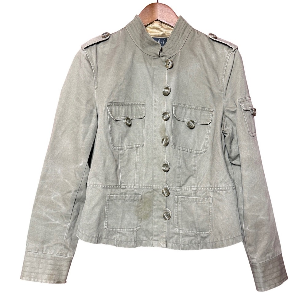 INC International‎ Concepts Women Large Militant Utility Jacket Olive Green